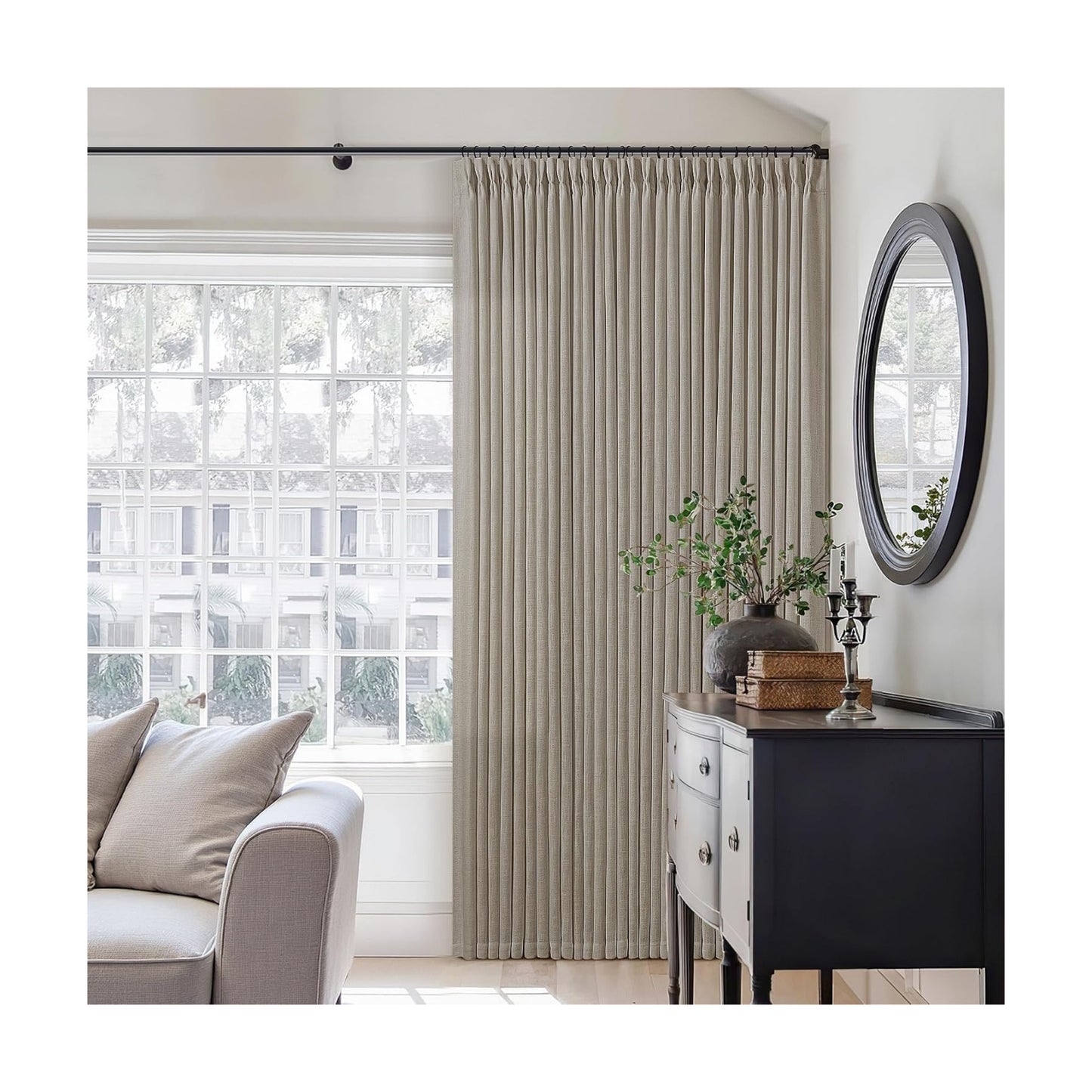 Burlywood Birch 84 Inches Long 70 Inch Wide Linen Curtains Pinch Pleated