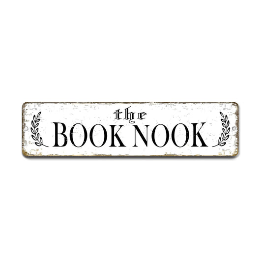 The Book Nook Sign PC Signage Decor / 12 x 3
