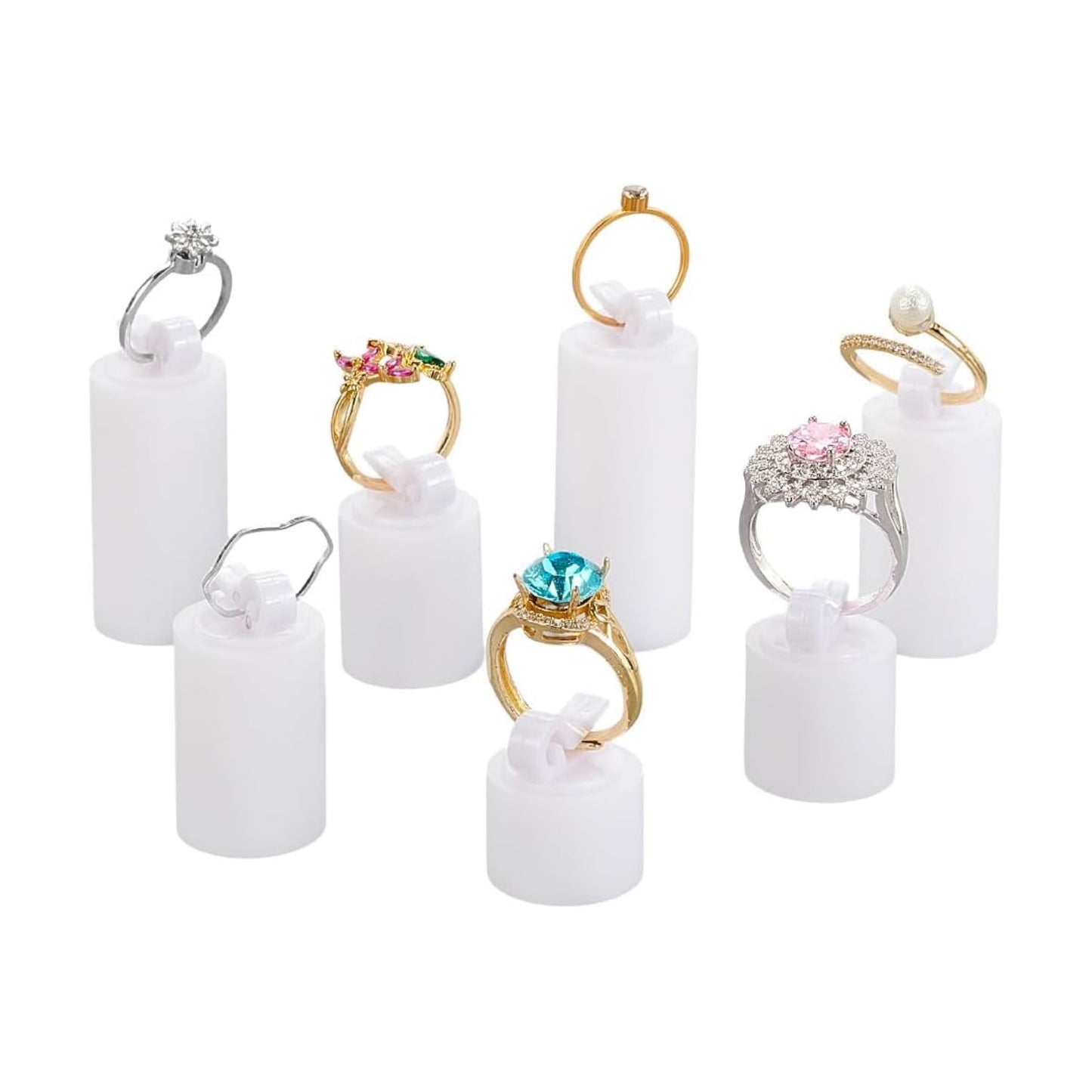 Acrylic Ring Display Stand / White / Set of 7