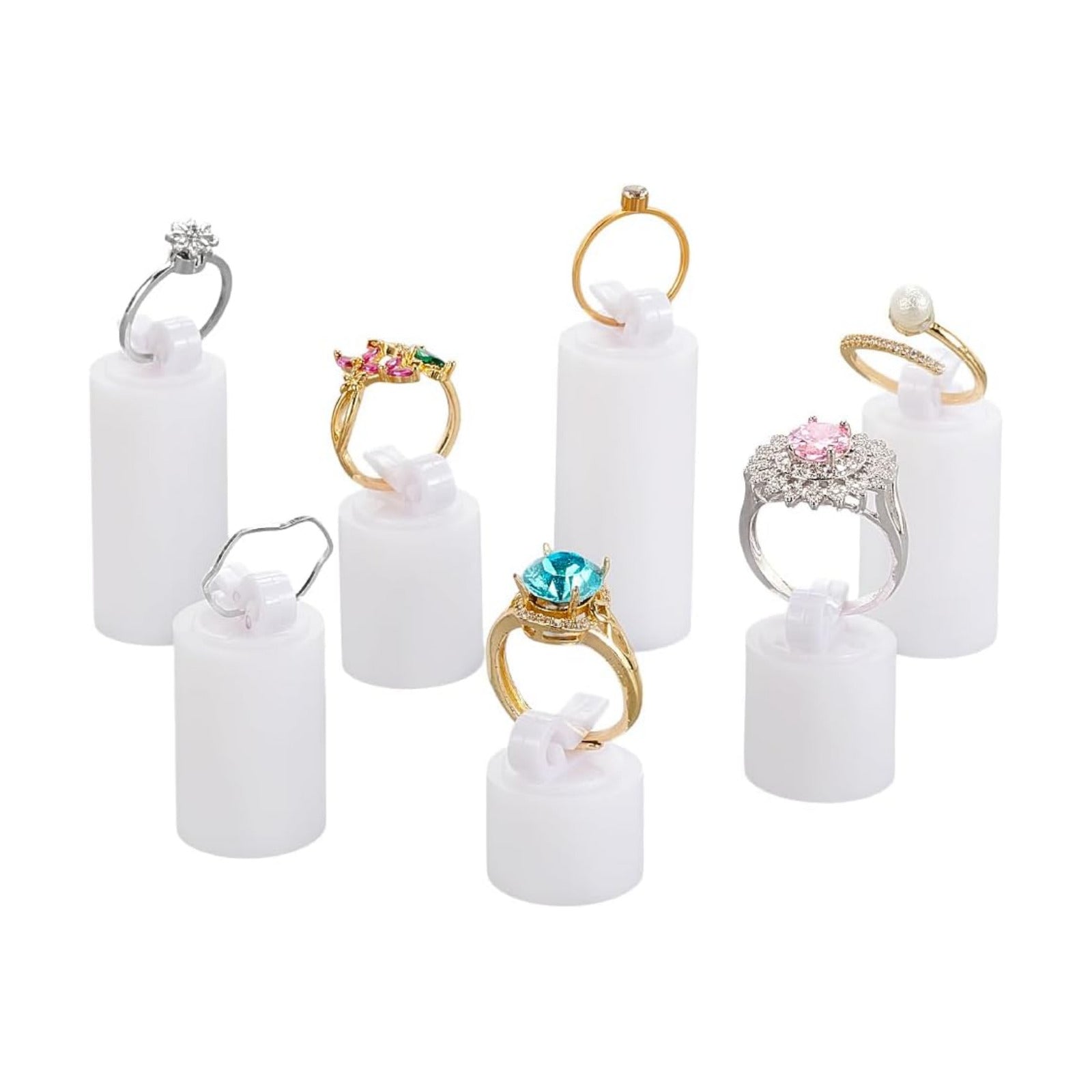 Acrylic Ring Display Stand / White / Set of 7