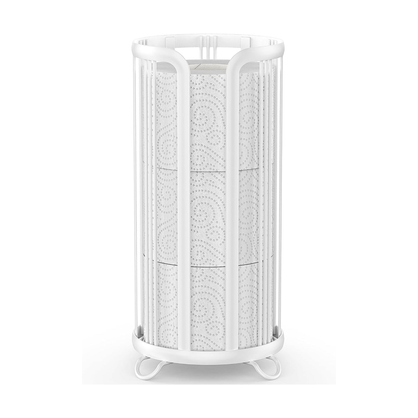 Toilet Paper Holder Stand, Freestanding Bathroom Tissue Organizer, Minimalistic Storage Solution, Reserve Mega