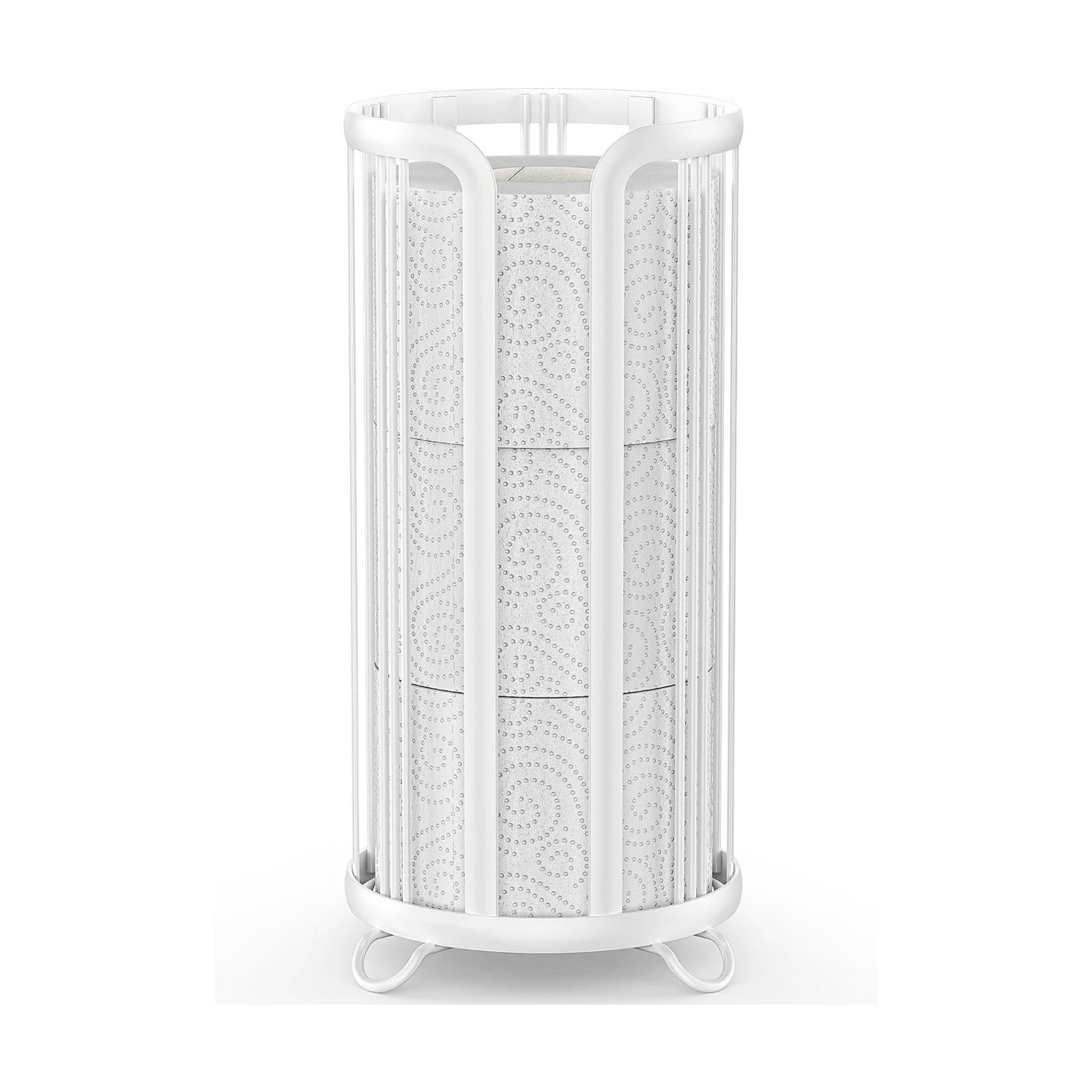 Toilet Paper Holder Stand, Freestanding Bathroom Tissue Organizer, Minimalistic Storage Solution, Reserve Mega