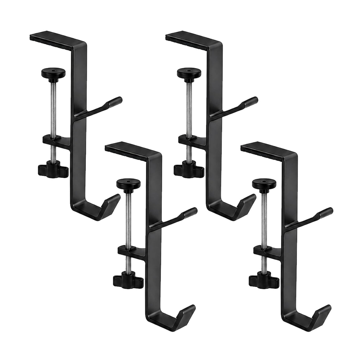 AZHAIBUQI 4 Pack Stocking Holders for Mantle, Upgraded 2 in 1 Christmas Stocking Hangers & Garland Holder, Adjustable Fireplace Hooks Fit Mantels Up to 3.54 Inches Thick, No Drilling, Black