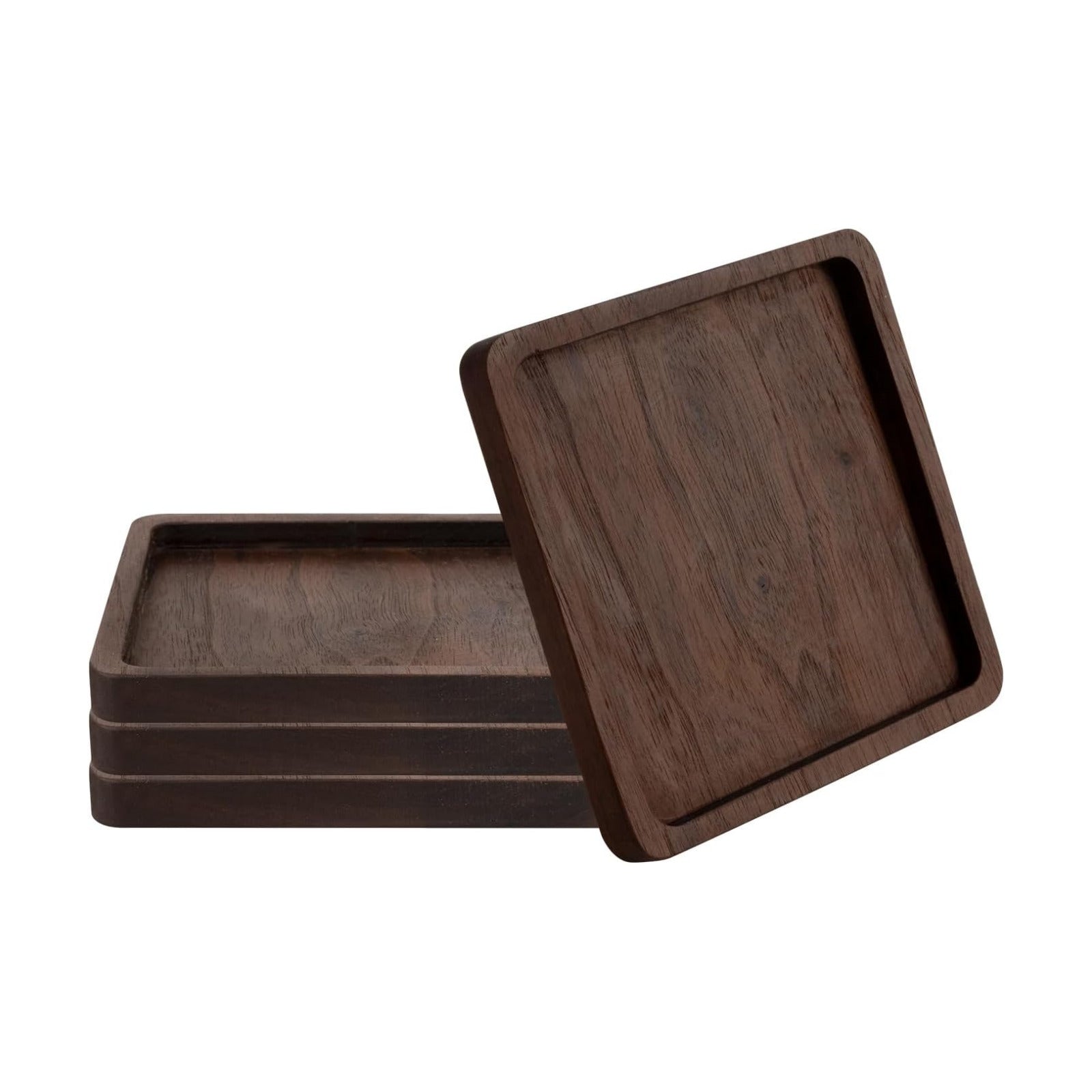 Wood Coasters for Drinks / Square / Set of 4