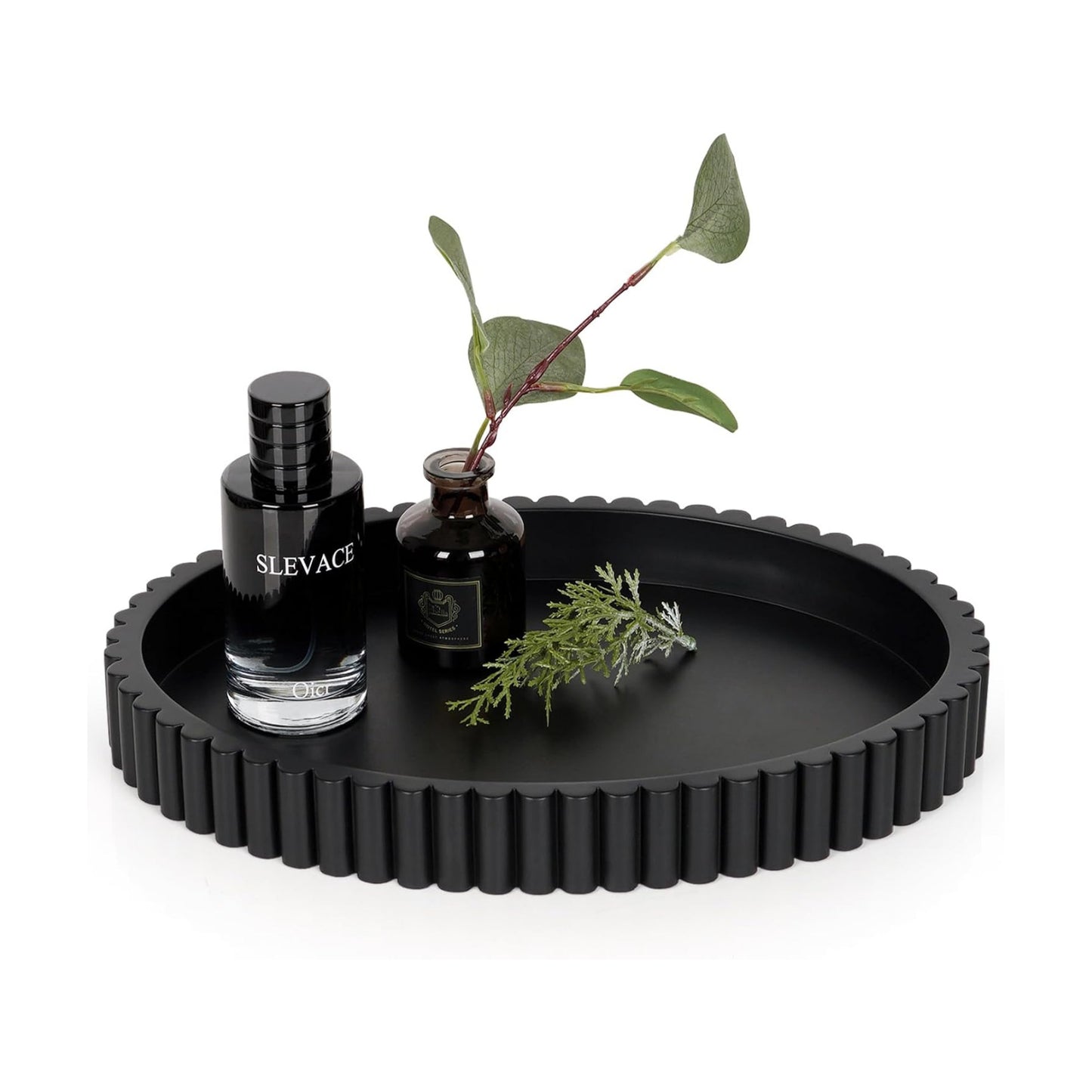 Oval Tray / 13" Concrete Tray / Black / 13 x 9.5 x 1.5