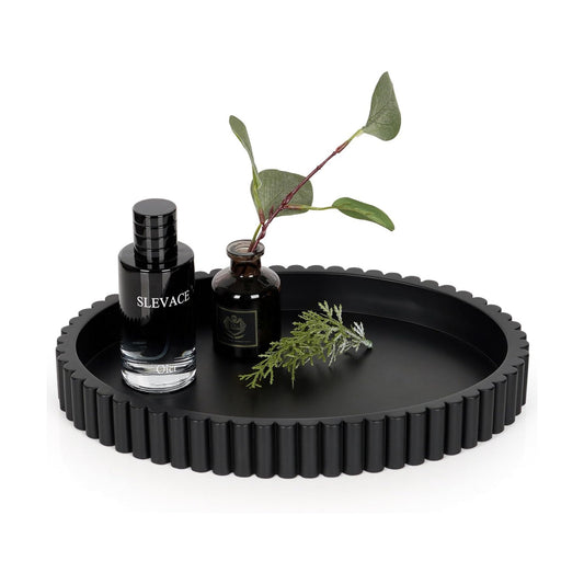 Oval Tray / 13" Concrete Tray / Black / 13 x 9.5 x 1.5