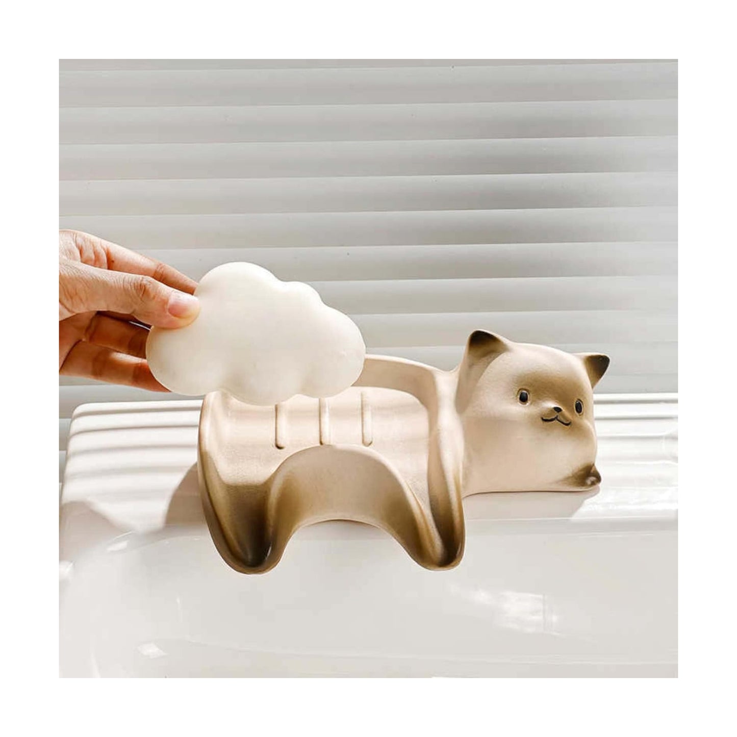 Ceramic Drainable Bathroom Organizer High-End Decorative Holder / 1pc