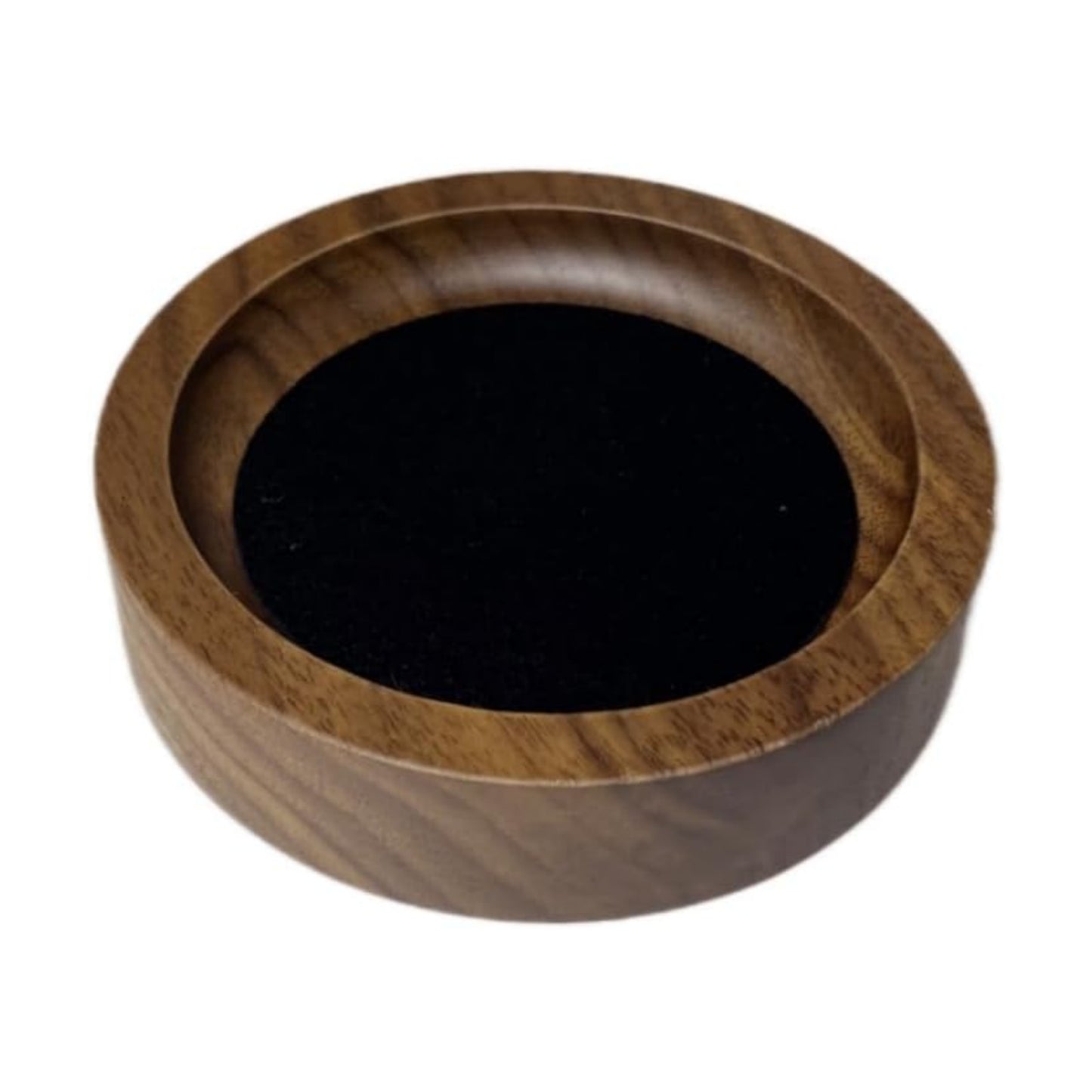 Wooden Jewelry Tray Small Trinket Dish / Round-black
