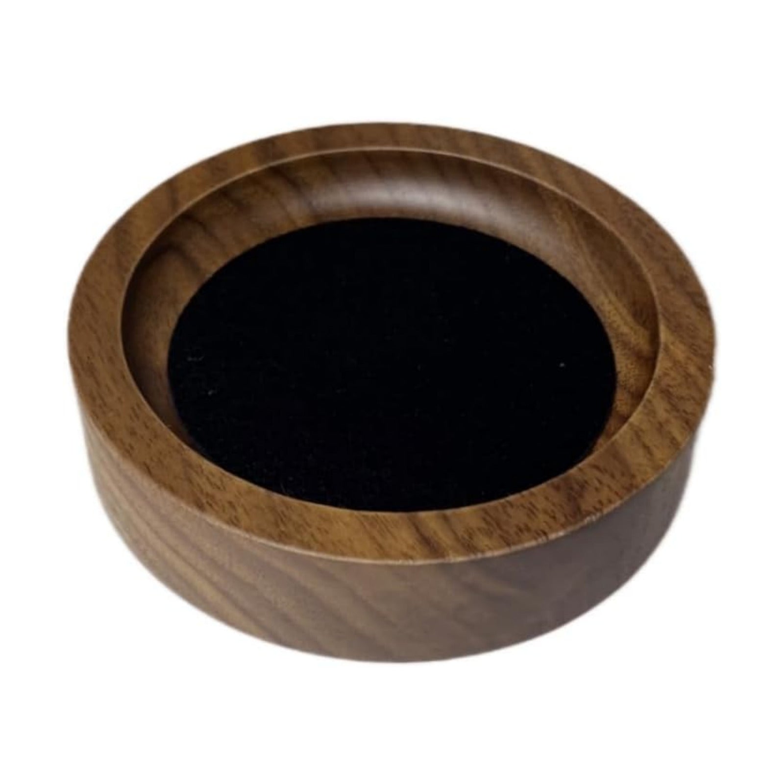 Wooden Jewelry Tray Small Trinket Dish / Round-black