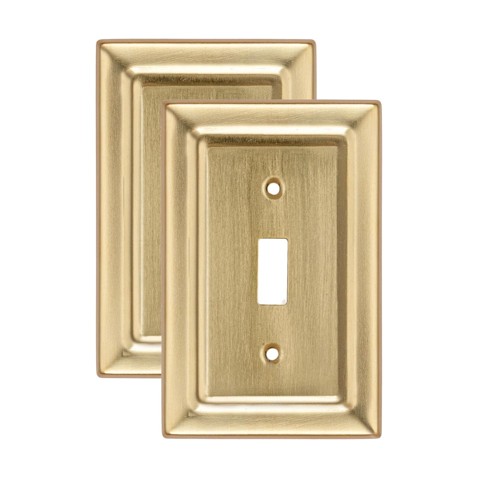 Monarch Abode Single Toggle Light Switch Cover Plate – 1-Gang Brushed Gold Outlet Covers, Architectural Decorative