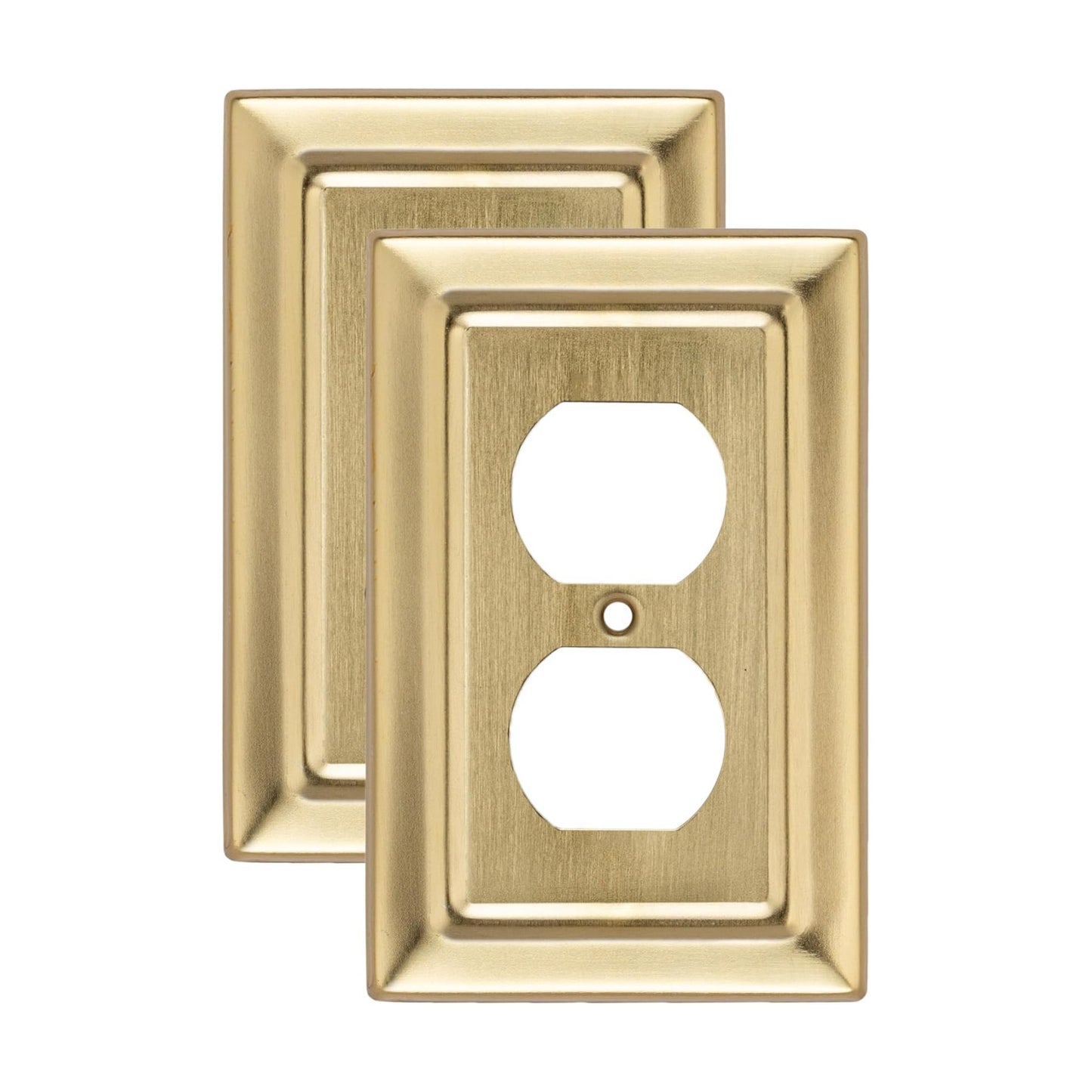 Monarch Abode Duplex Outlet Cover Plate – 1-Gang Brushed Gold Plug Wall Plates, Electrical Outlet Cover Plates