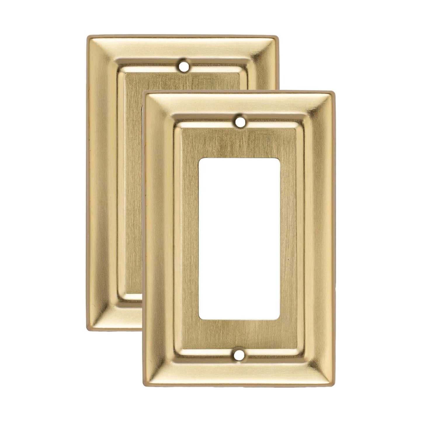 Monarch Abode Rocker Light Switch Cover Plate – 1-Gang Brushed Gold Decorator Wall Plates, Architectural Decorative