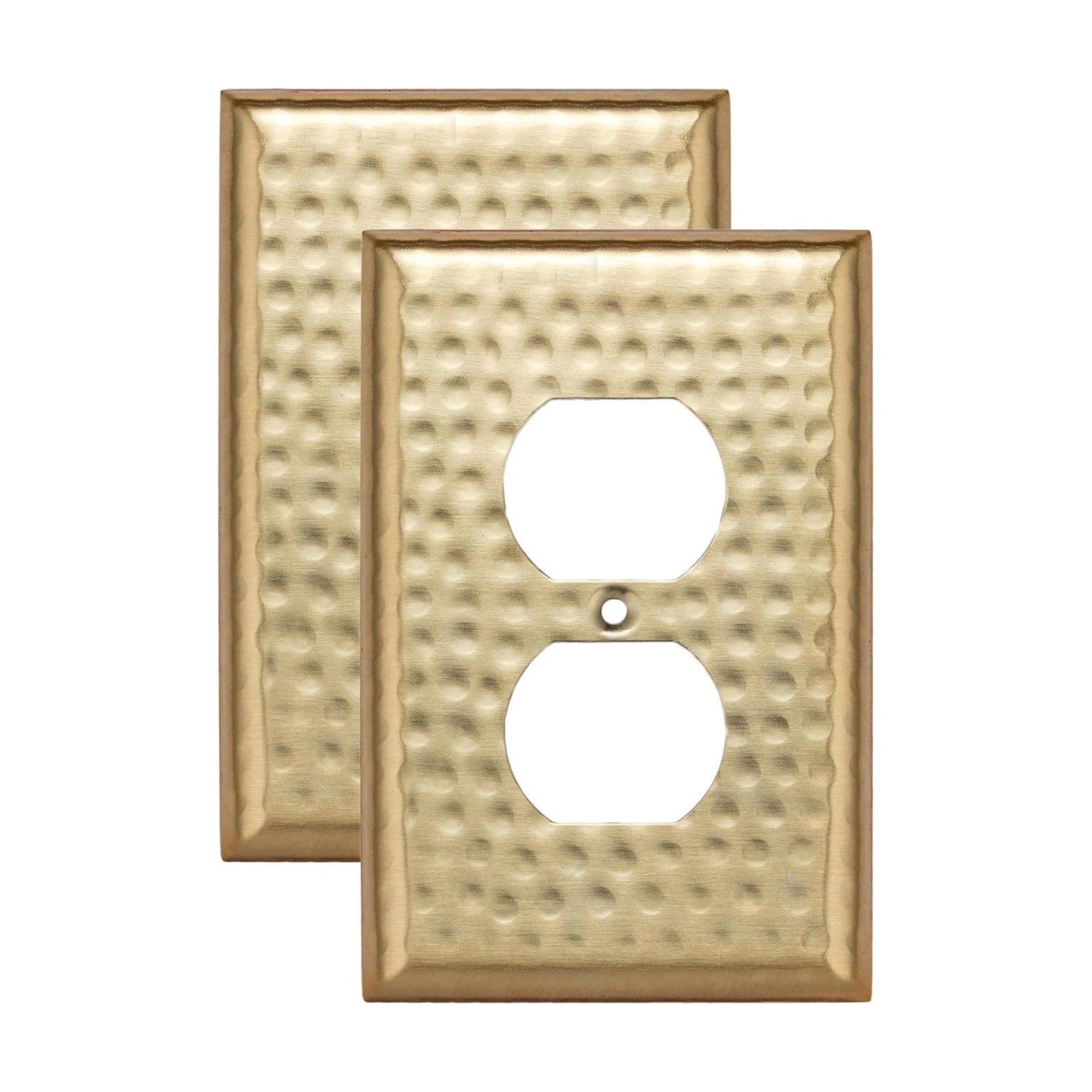 Monarch Abode Duplex Outlet Cover Plate – 1-Gang Brushed Gold Plug Wall Plates, Electrical Outlet Cover Plates