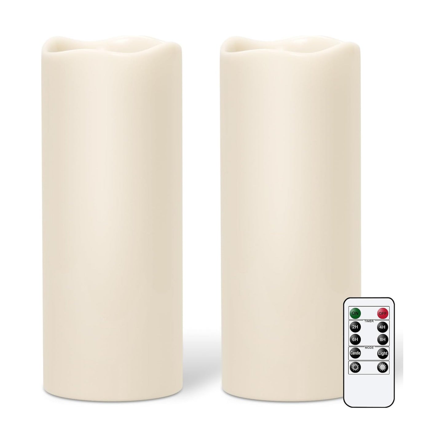 GenSwin Outdoor Flameless Led Candles Battery Operated Remote, 4 x 10 in | Waterproof, IP 65, Large Pillar Candles