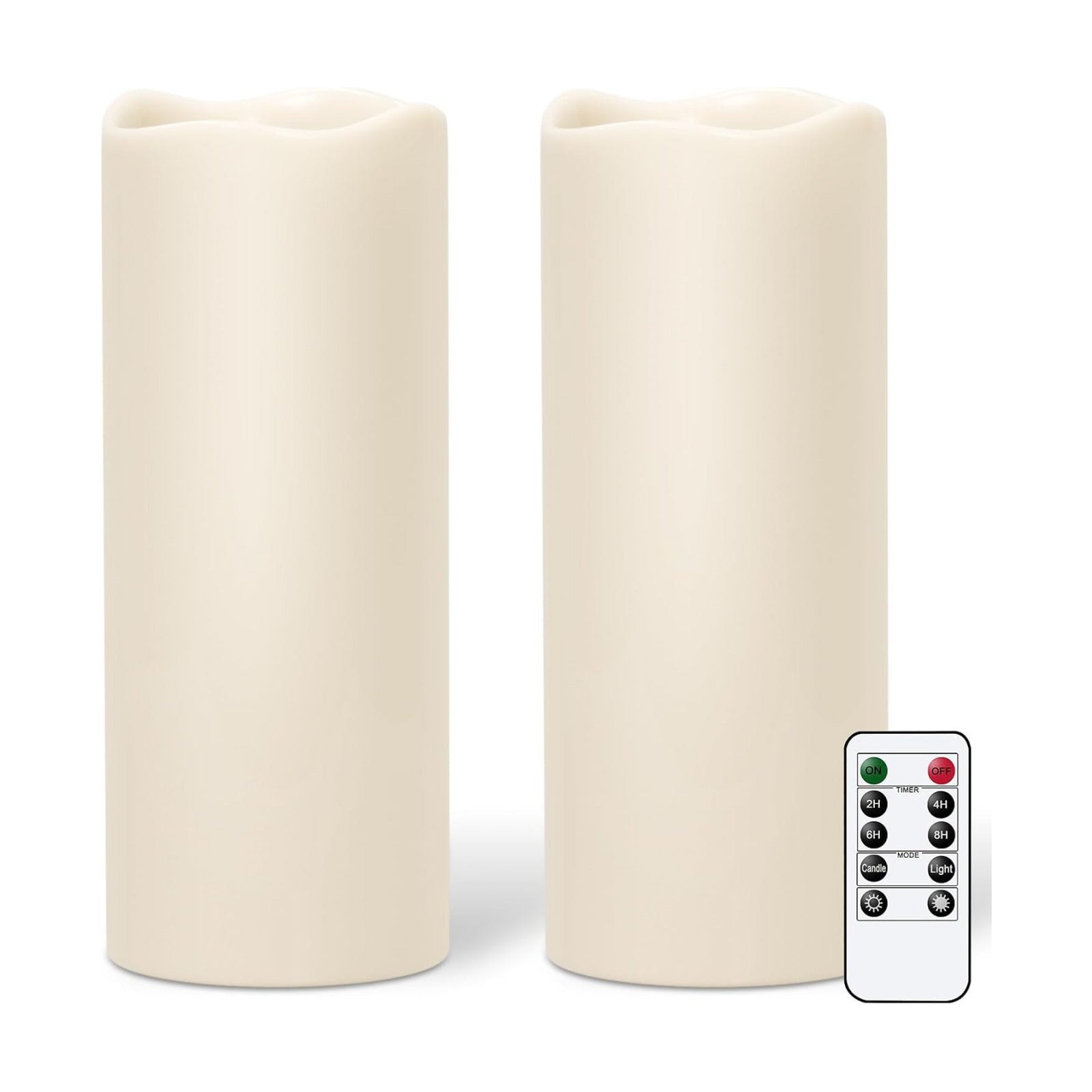 GenSwin Outdoor Flameless Led Candles Battery Operated Remote, 4 x 10 in | Waterproof, IP 65, Large Pillar Candles