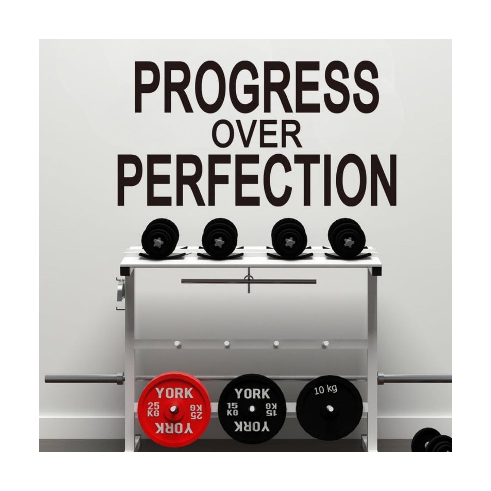 Motivational Positive Vinyl Art Wall Stickers / Large / Progress Over Perfection