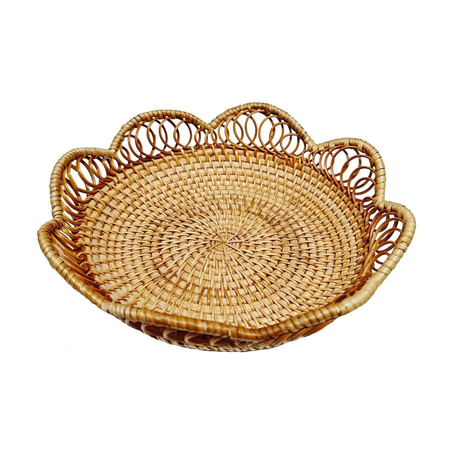 Rattan Bread Basket / Natural Rattan, , Wavy / Medium