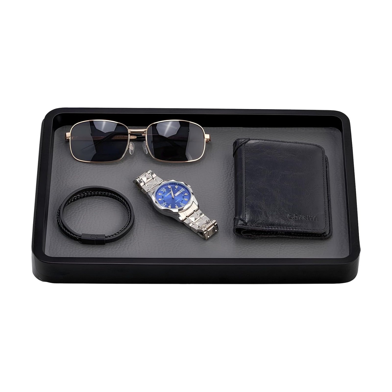 Wooden Valet Tray for Men / Black