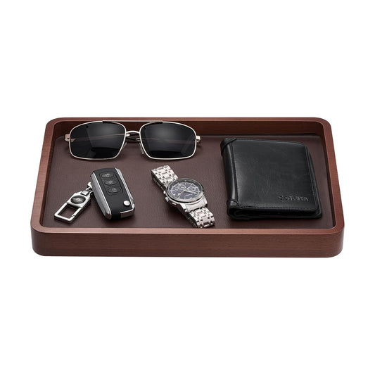 Wooden Valet Tray for Men / Dark Brown