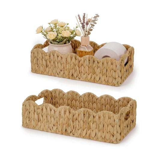 Scalloped Basket / Toilet Paper Basket / Baskets / Natural / Set of 2