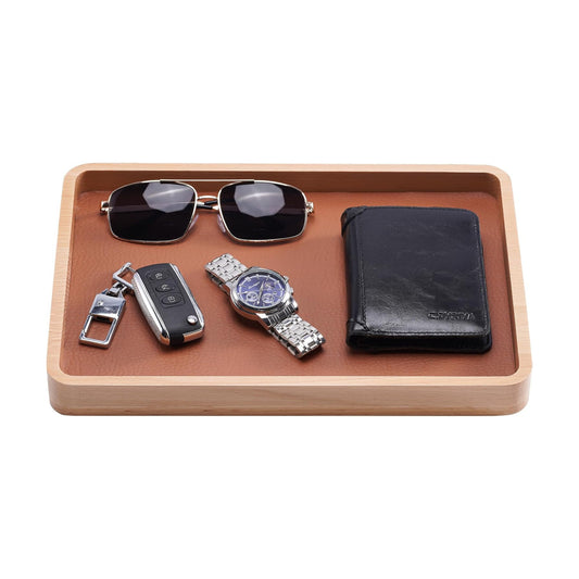 Wooden Valet Tray for Men / Light Brown