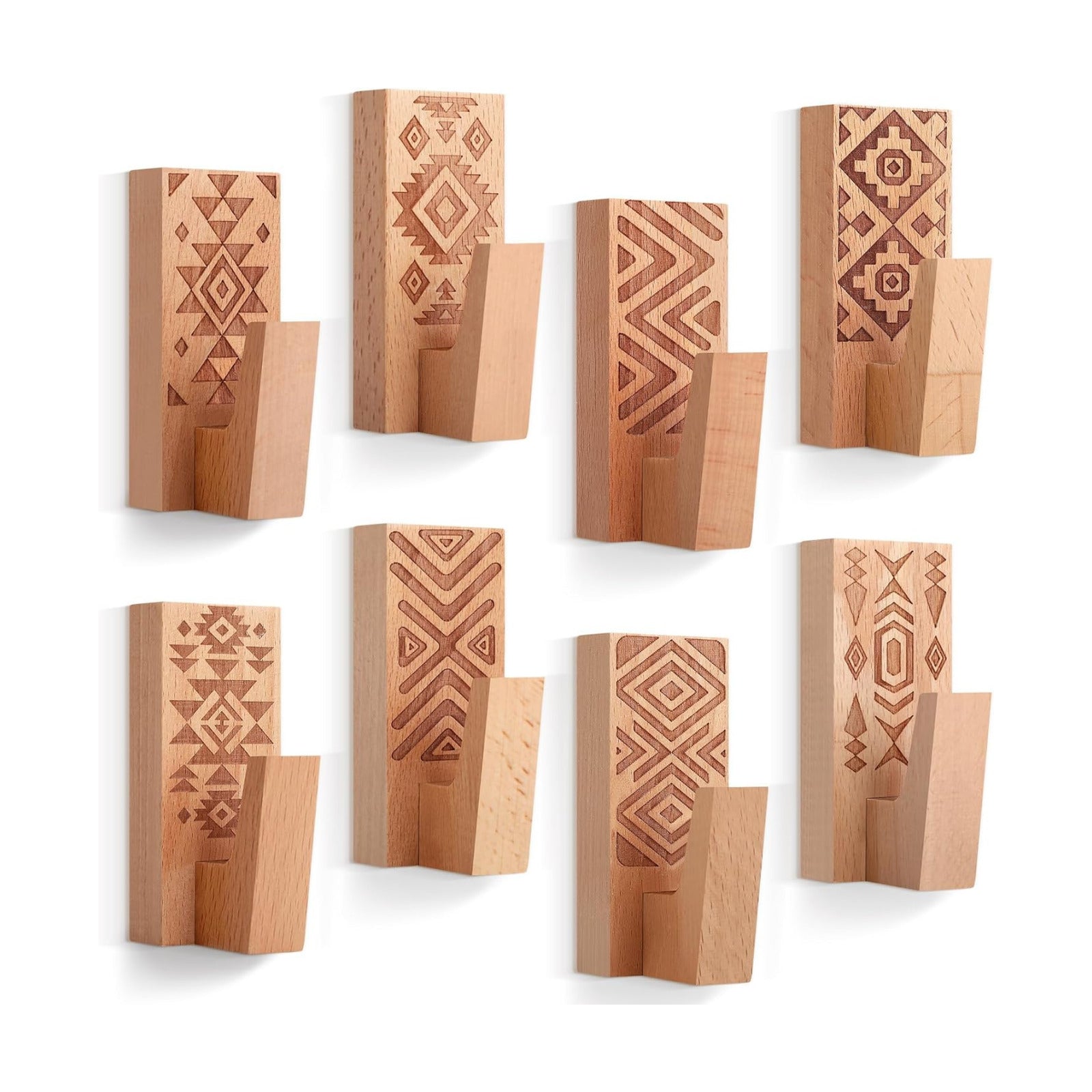 Boho Wall Hooks / Classic Color / Set of 8