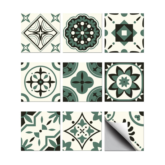 Flower Pattern / Moss Green / Set of 36