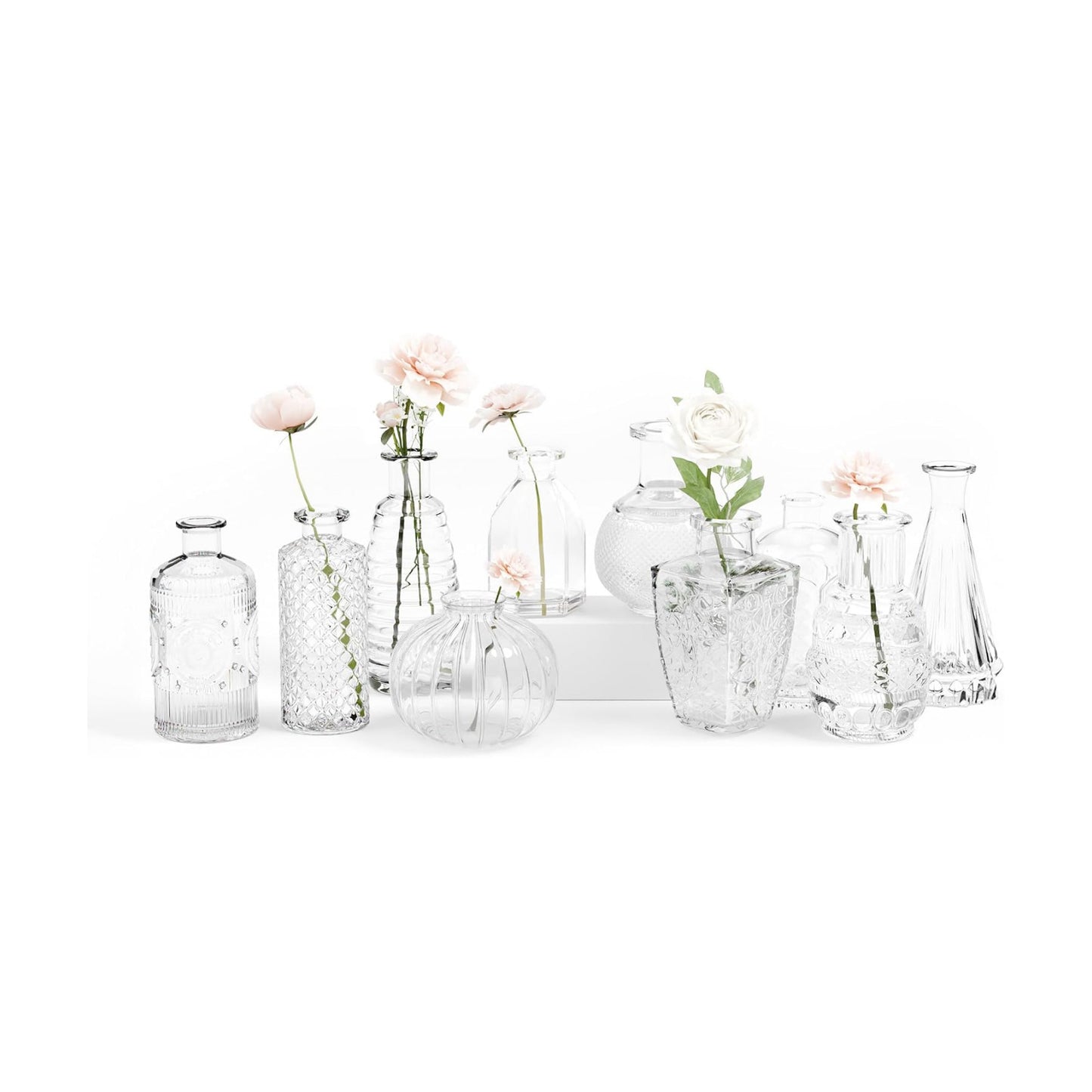 Glass Bud Vases in Bulk / Set of 10