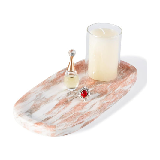 Natural Marble Tray / Norway Red / 10 x 5 x 0.7
