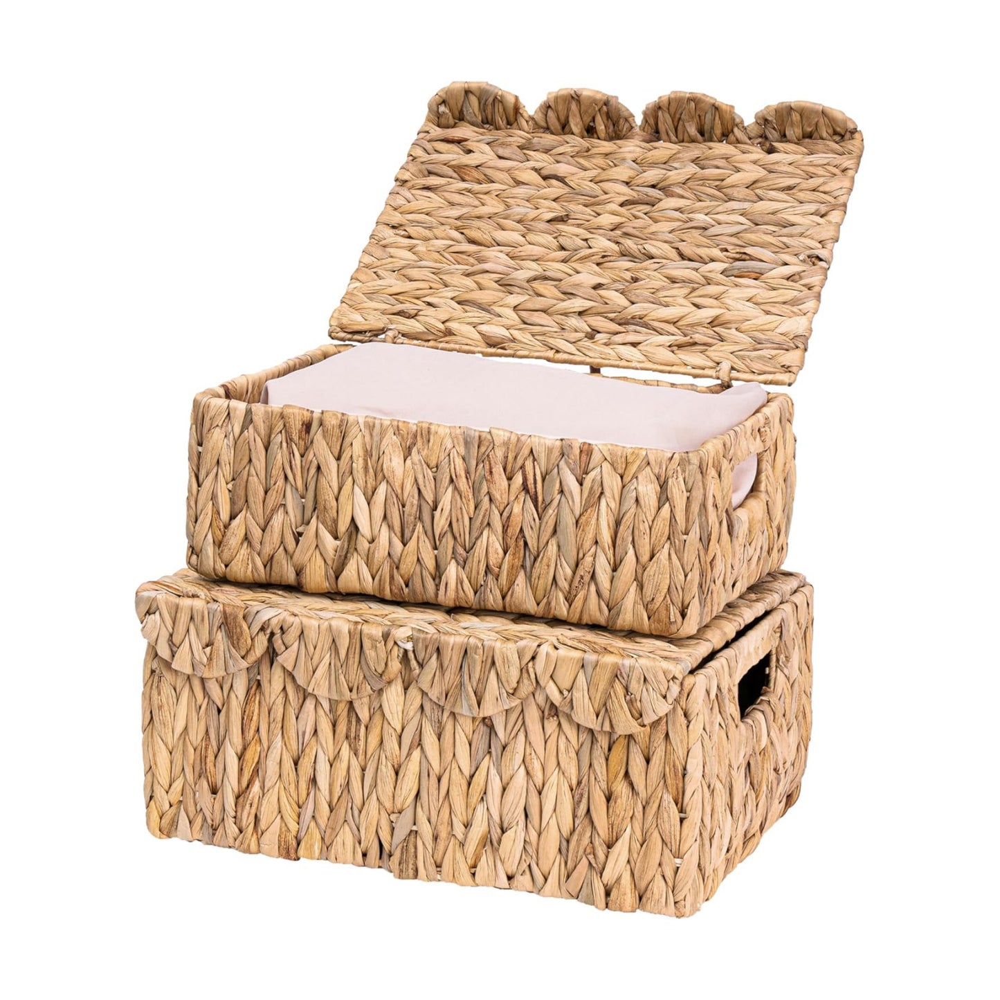 Scalloped Edge Wicker Basket / Set of 2
