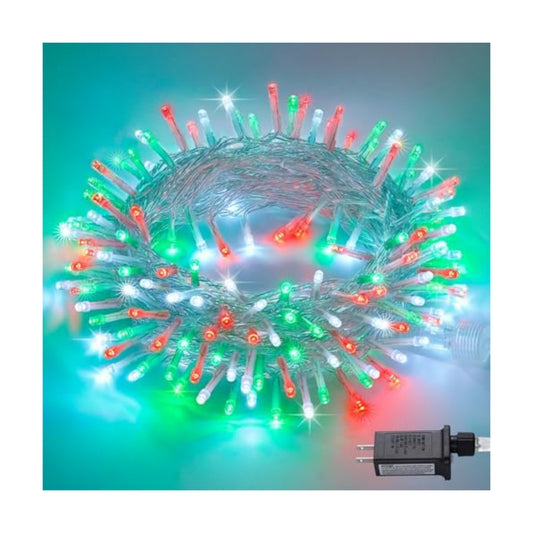 JMEXSUSS 200 LED Red White and Green Christmas Lights Outdoor