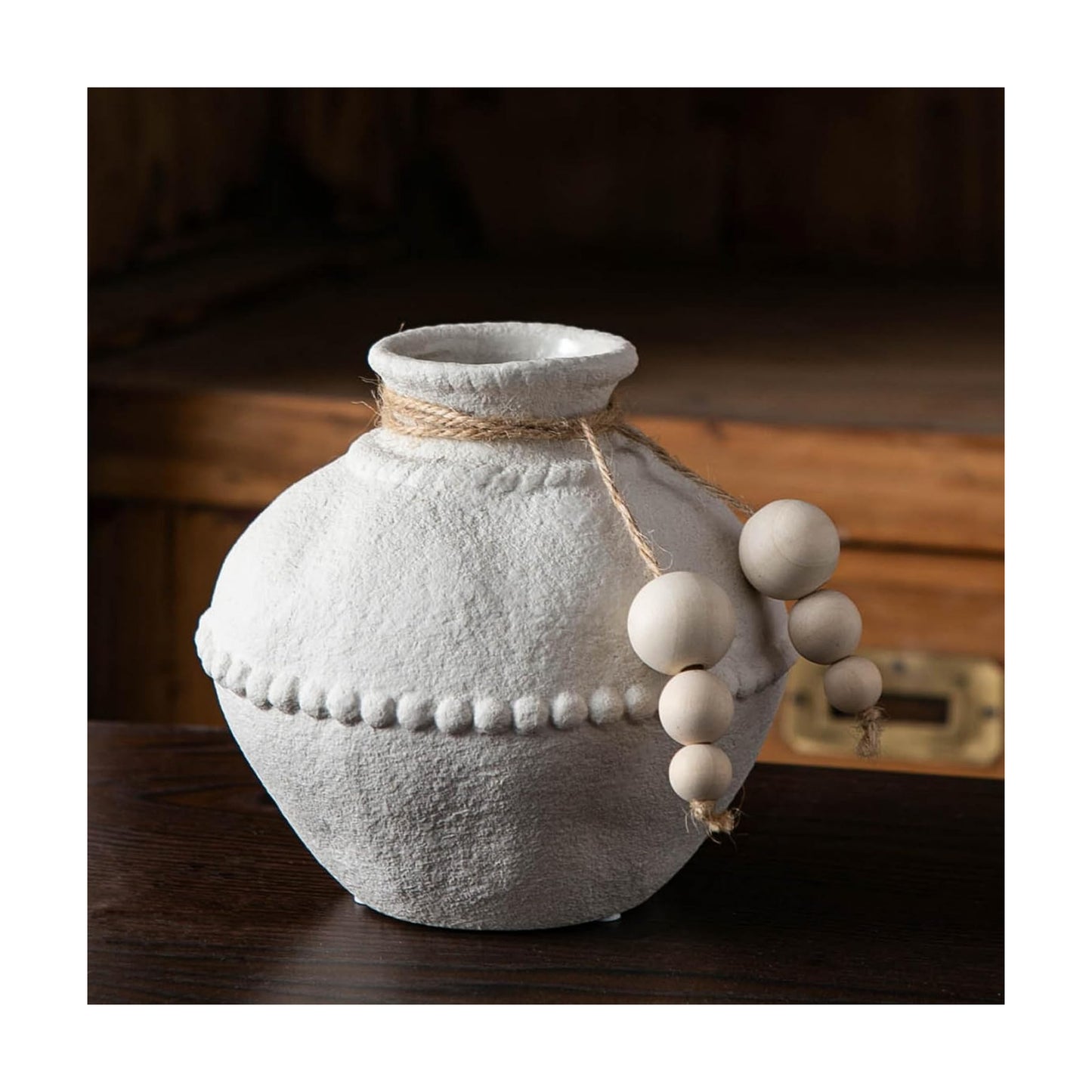 Rustic Ceramic Vase / White - Small