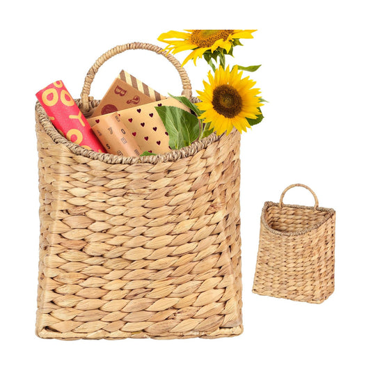 Hanging Wall Wicker Basket / Light Brown