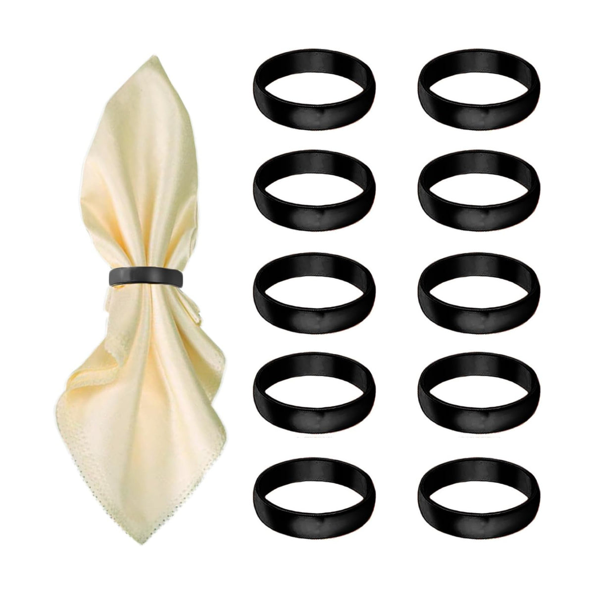 Black Napkin Rings-10 Pcs Stainless Steel Napkin Rings