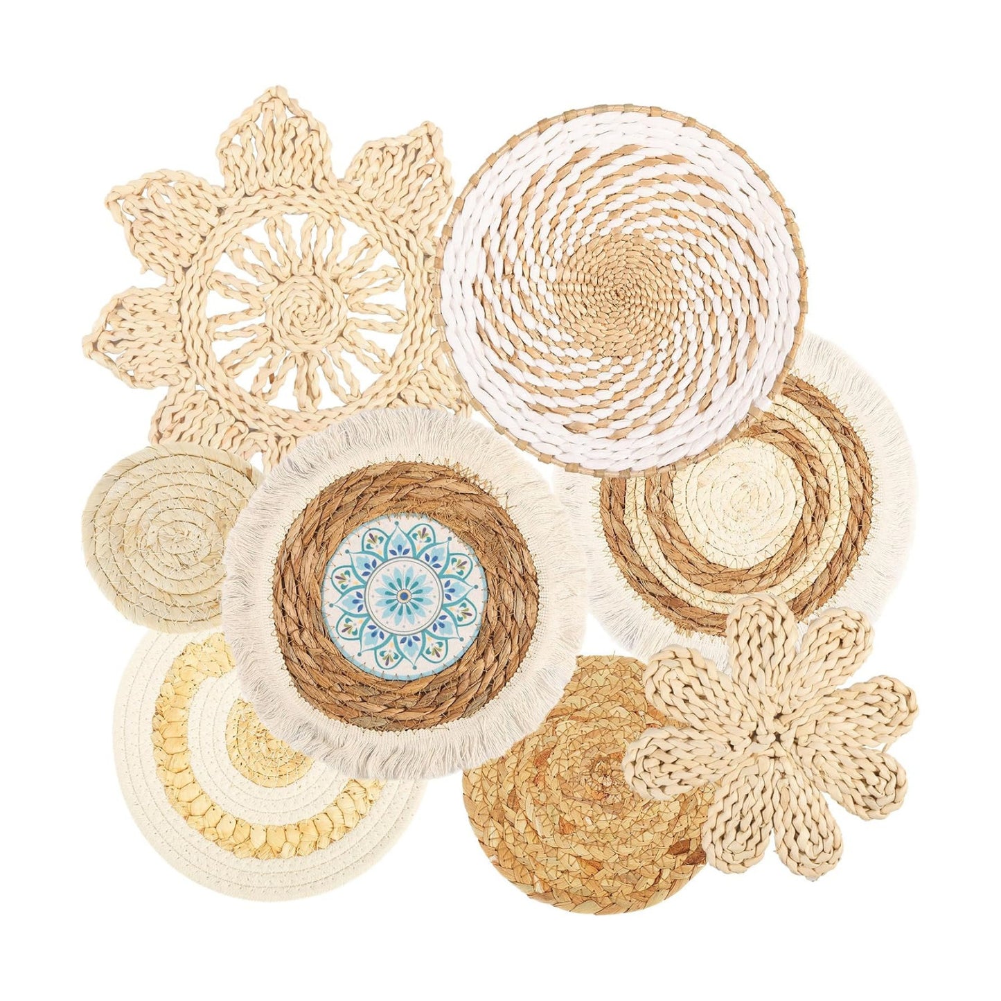 Boho Wall Basket Decor / Set of 8