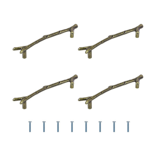 160mm Branches Shaped Metal Handles / Bronze / 160 Mm / Set of 4
