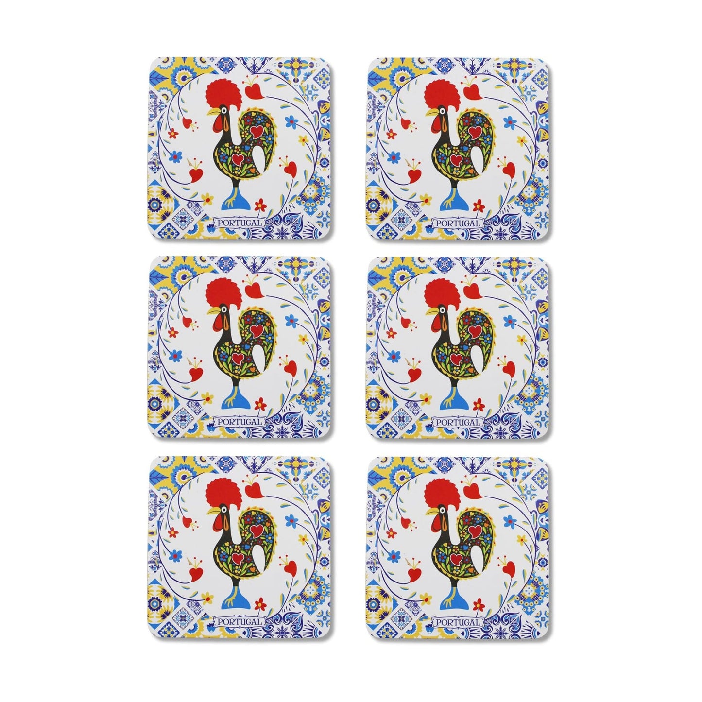 Portuguese Barcelos Rooster Coasters / Set of 6