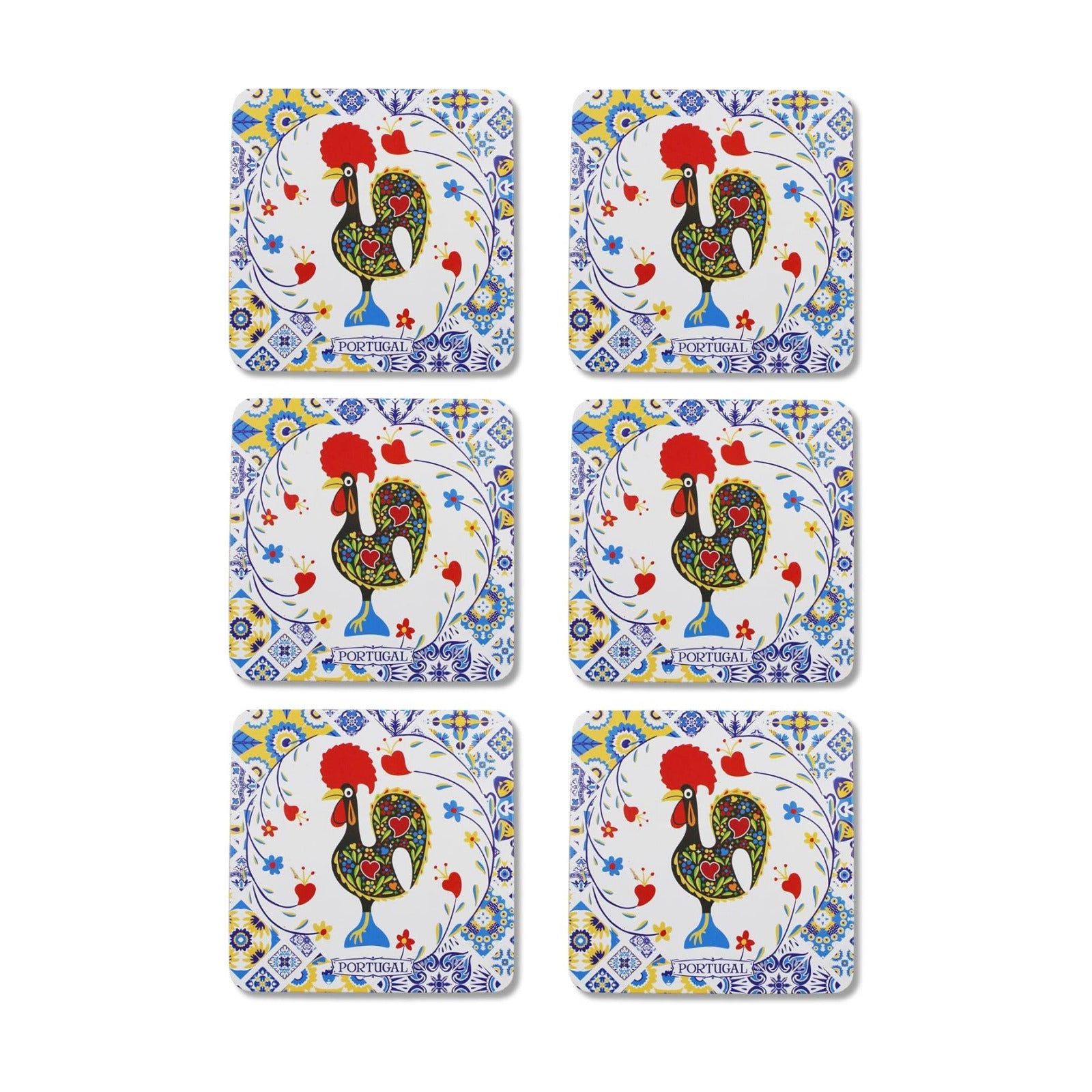 Portuguese Barcelos Rooster Coasters / Set of 6