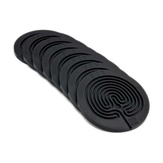 Labyrinth Silicone Coasters / Black / Set of 8