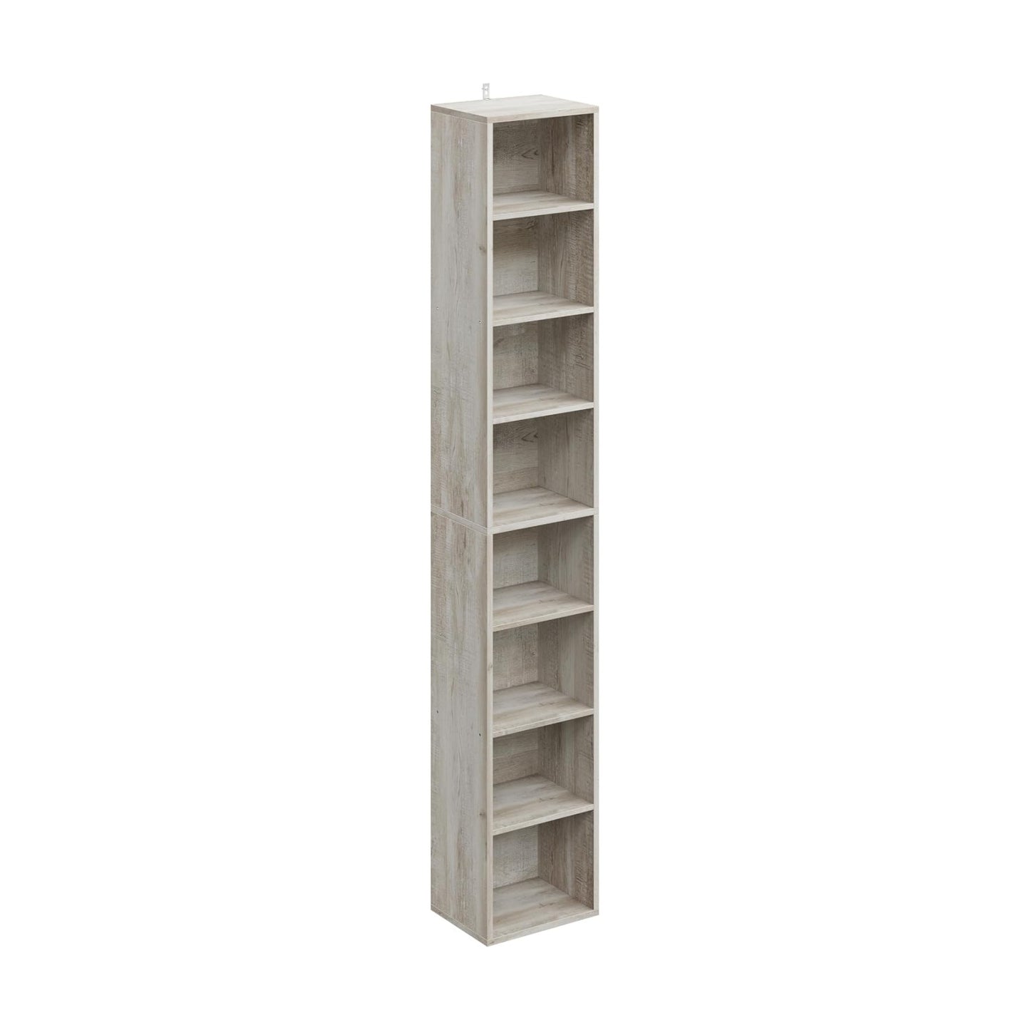 Floor Standing Display Storage Shelves in Tall / Beige Maple / 71 Inch
