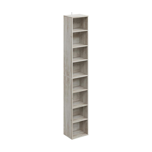 Floor Standing Display Storage Shelves in Tall / Beige Maple / 71 Inch