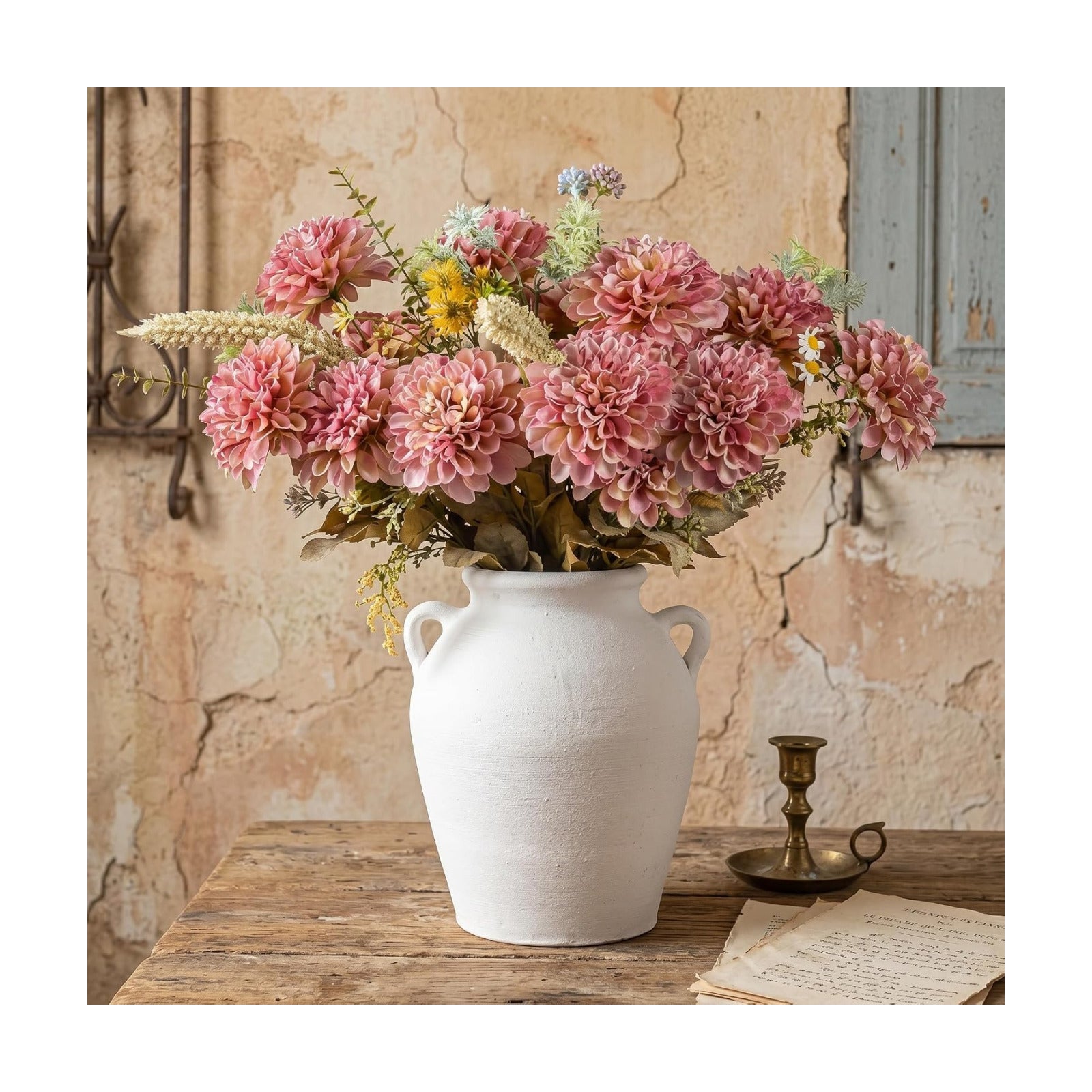 Ceramic Vase / White / 11 Inch