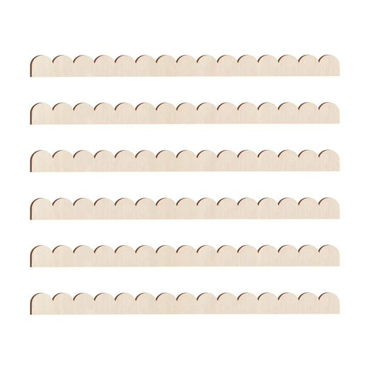 Unfinished Scalloped Decorative Wood Trim Scalloped Edge Decorative Wood / 24 x 1.65 / Set of 6