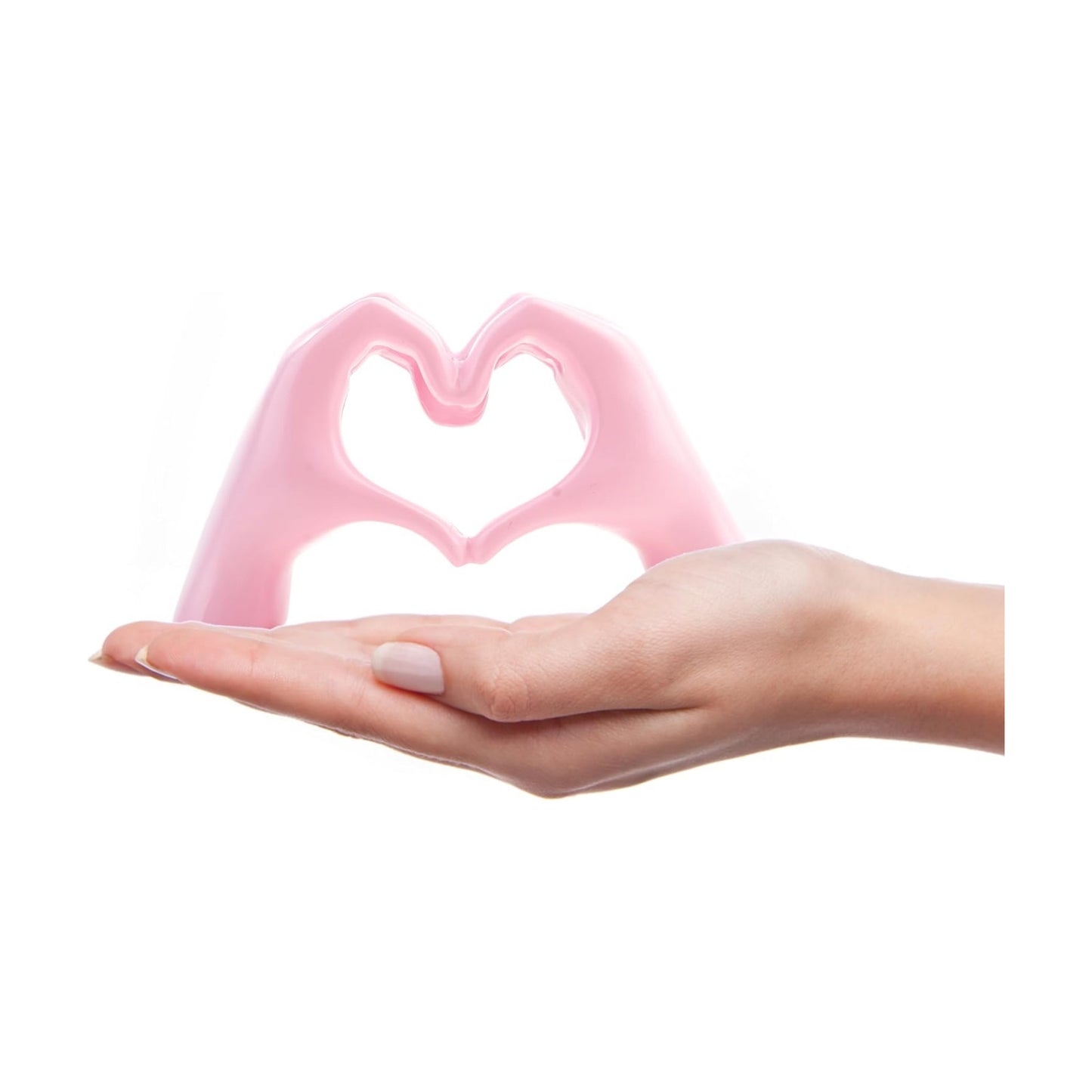 Small Heart Hands Sculpture Decor for Living Room Bedroom Bookshelf Coffe Table and Office Display, Love Finger Statue