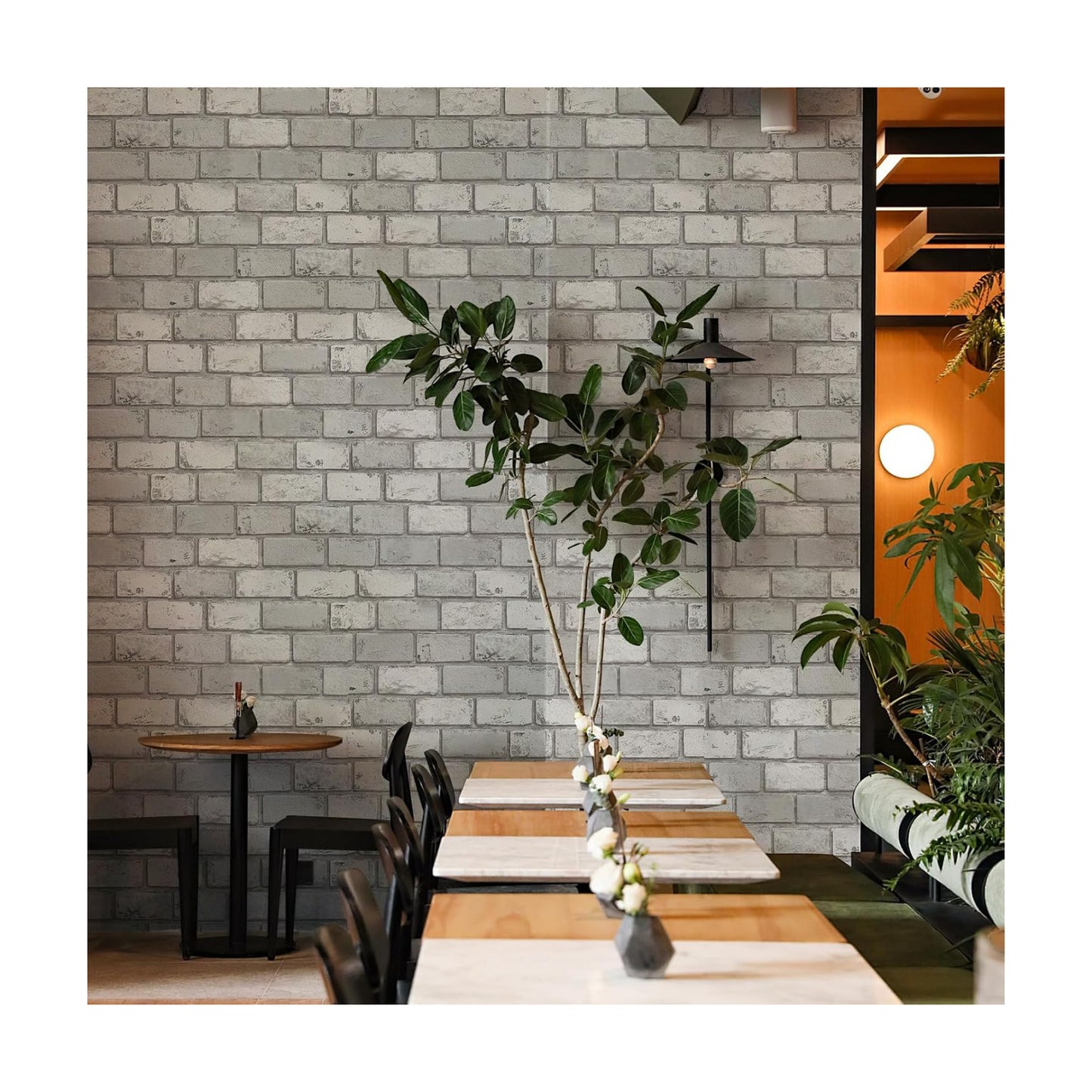 Removable Vintage Self Adhesive Wallpaper Renter Friendly Textured Stick / 17.3 x 400 / Gray