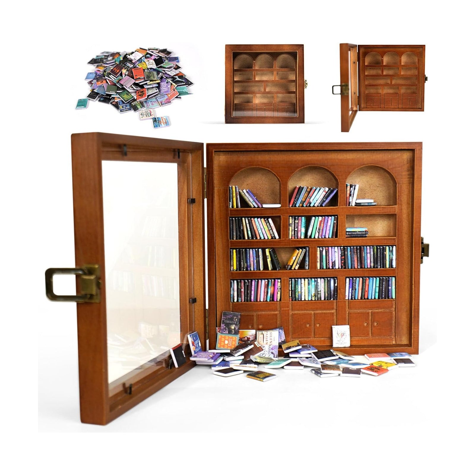 Decorative Miniature Library for Book / Walnut