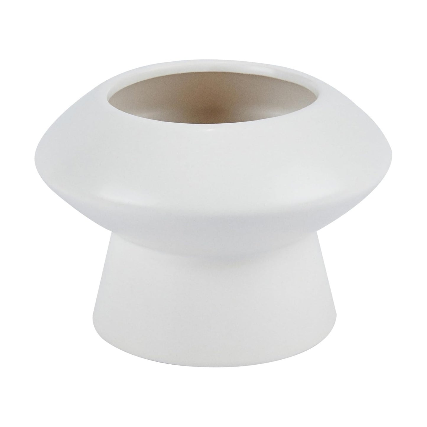 Ceramic Flower Vase 1 Count Modern Decorative Centerpiece / White / Mushroom, 5 3/4 / 5.8 x 5.8 x 4