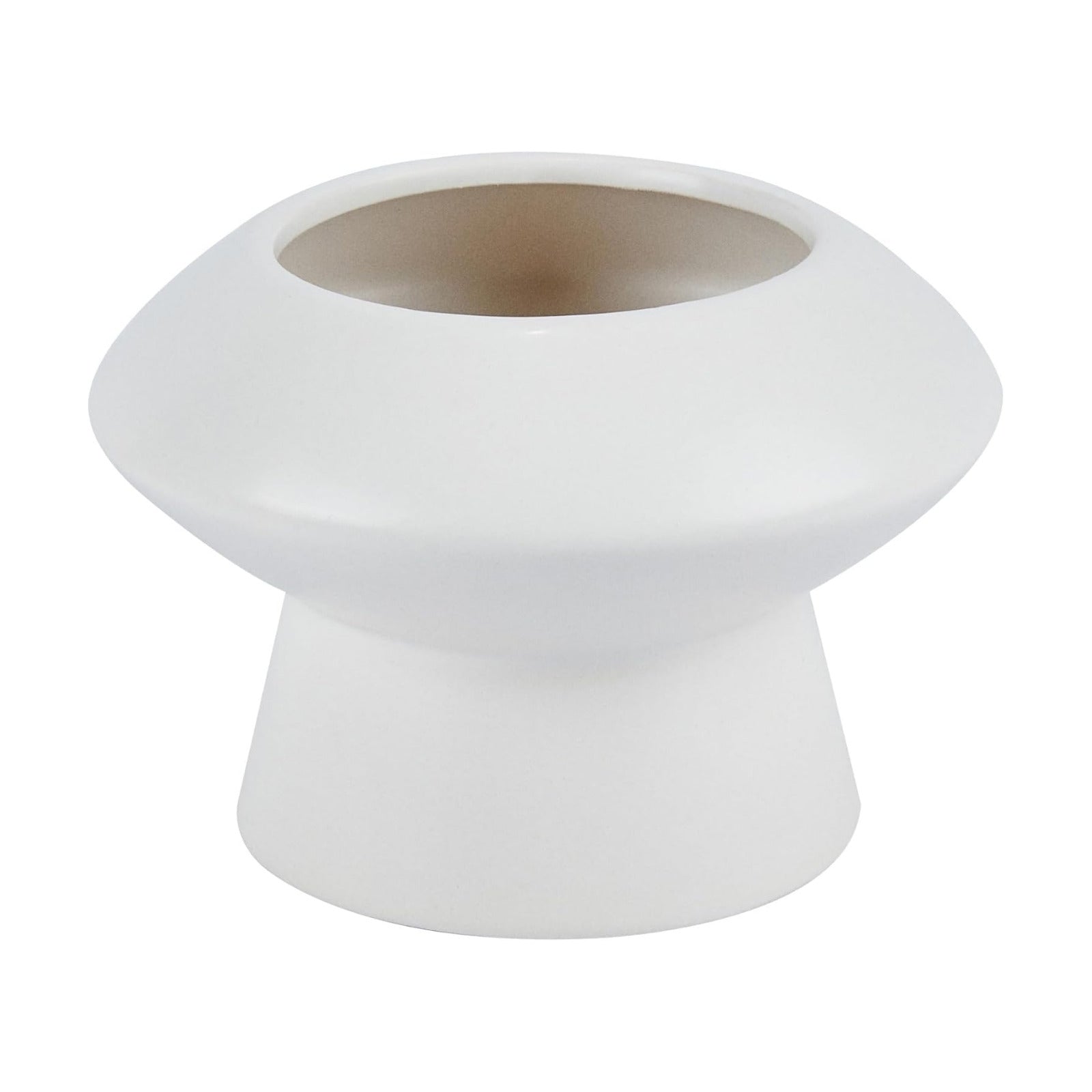 Ceramic Flower Vase 1 Count Modern Decorative Centerpiece / White / Mushroom, 5 3/4 / 5.8 x 5.8 x 4