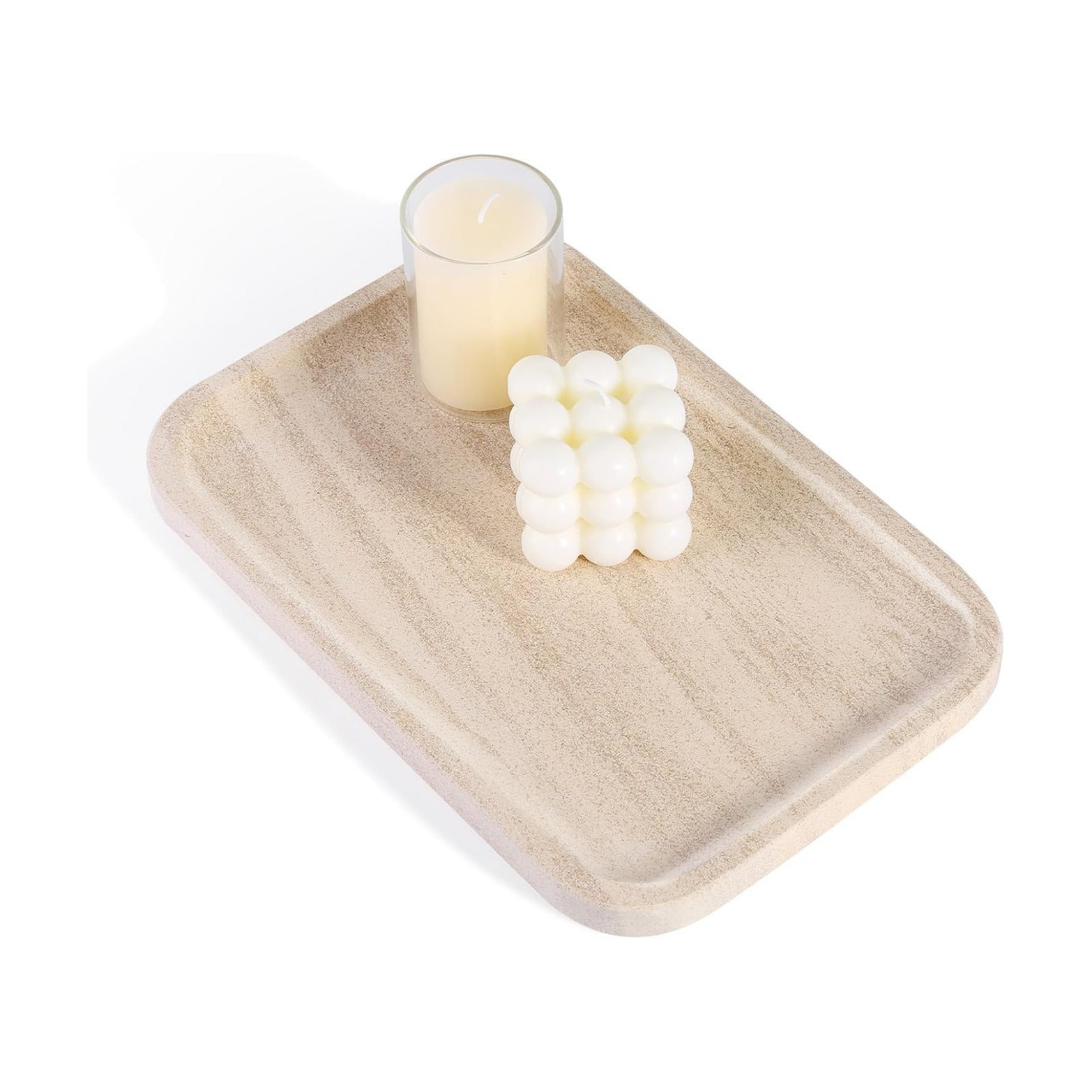 Jewelry Holder / Marble Vanity Tray / Beige Cream