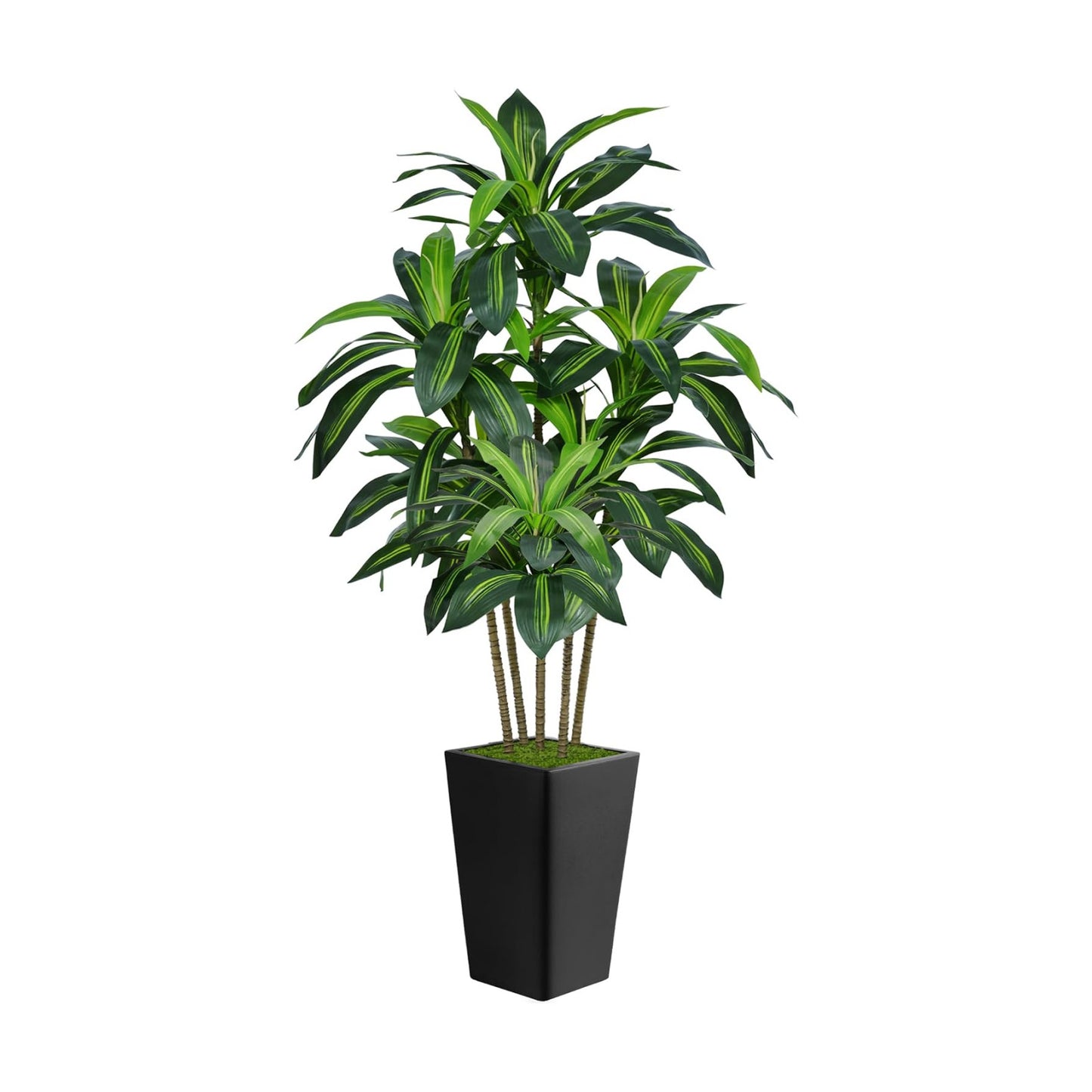 Flydeer 6FT Artificial Dracaena Tree with Tall Black Planter, Floor Plant